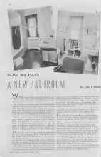 Better Homes & Gardens May 1937 Magazine Article: NOW WE HAVE A NEW BATHROOM