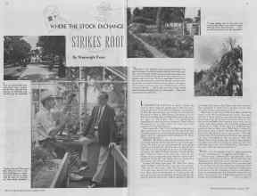 Better Homes & Gardens August 1937 Magazine Article: WHERE THE STOCK EXCHANGE STRIKES ROOT