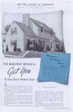 Better Homes & Gardens September 1937 Magazine Article: THE BUILDING BOOM'LL Get You If You Don't Watch Out!