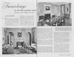 Better Homes & Gardens September 1937 Magazine Article: Furnishings IN THE WILLIAMSBURG SPIRIT