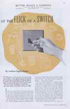 Better Homes & Gardens October 1937 Magazine Article: AT THE FLICK OF A SWITCH
