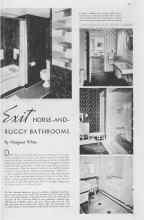 Better Homes & Gardens October 1937 Magazine Article: Exit HORSE-AND-BUGGY BATHROOMS