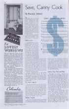 Better Homes & Gardens October 1937 Magazine Article: Save, Canny Cook