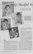 Better Homes & Gardens November 1937 Magazine Article: Baby's thankful, too