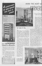 Better Homes & Gardens November 1937 Magazine Article: MAKE THE MOST OF CORNERS