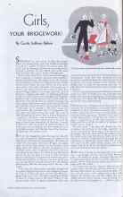 Better Homes & Gardens March 1938 Magazine Article: Girls, YOUR BRIDGEWORK!