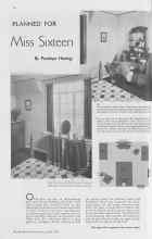 Better Homes & Gardens April 1938 Magazine Article: PLANNED FOR Miss Sixteen