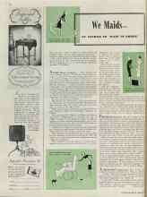 Better Homes & Gardens September 1938 Magazine Article: We Maids--AN ANSWER TO 