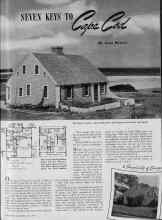 Better Homes & Gardens July 1939 Magazine Article: SEVEN KEYS TO Cape Cod