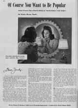 Better Homes & Gardens January 1940 Magazine Article: Of Course You Want to Be Popular