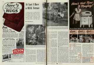 Better Homes & Gardens April 1940 Magazine Article: At Last I Have a REAL Terrace