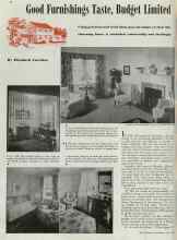Better Homes & Gardens July 1940 Magazine Article: Good Furnishings Taste, Budget Limited