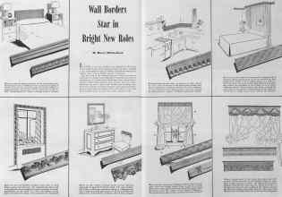 Better Homes & Gardens October 1940 Magazine Article: Wall Borders Star in Bright New Roles