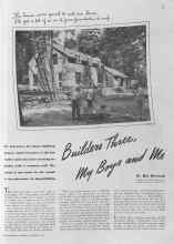Better Homes & Gardens November 1940 Magazine Article: Builders Three, my Boys and me