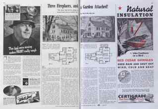 Better Homes & Gardens November 1940 Magazine Article: Three Fireplaces, and a Garden Attached!