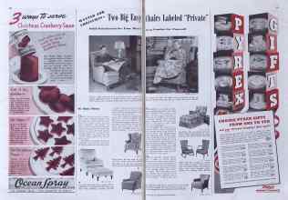 Better Homes & Gardens December 1940 Magazine Article: WANTED FOR CHRISTMAS-Two Big Easy Chairs Labeled 