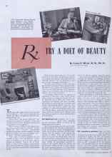 Better Homes & Gardens February 1941 Magazine Article: TRY A DIET OF BEAUTY