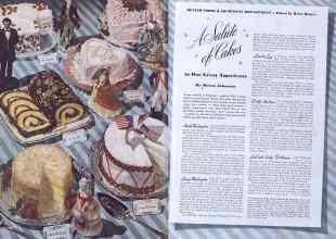 Better Homes & Gardens February 1941 Magazine Article: A Salute of Cakes to Our Great Americans