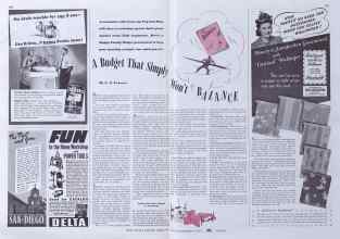 Better Homes & Gardens March 1941 Magazine Article: A Budget That Simply Won't BALANCE