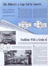 Better Homes & Gardens August 1941 Magazine Article: This Bildcost's a Cape Cod in Concrete