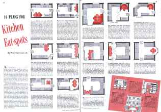 Better Homes & Gardens January 1942 Magazine Article: 16 PLANS FOR Kitchen Eat-spots