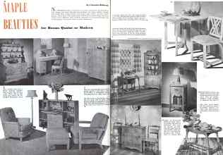 Better Homes & Gardens February 1942 Magazine Article: MAPLE BEAUTIES for Rooms Quaint or Modern