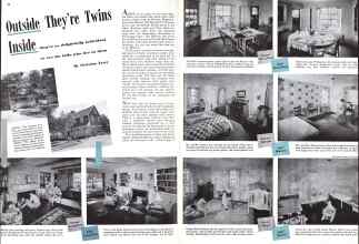 Better Homes & Gardens March 1942 Magazine Article: Outside They're Twins Inside
