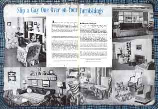Better Homes & Gardens April 1942 Magazine Article: Slip a Gay One Over on Your Furnishings
