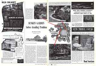 Better Homes & Gardens June 1942 Magazine Article: SUNKEN GARDEN Solves Grading Problem
