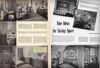 Better Homes & Gardens August 1942 Magazine Article: Nine Ideas for Saving Space