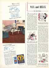 Better Homes & Gardens September 1942 Magazine Article: WAX and RELAX