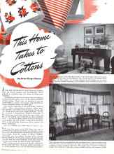 Better Homes & Gardens October 1942 Magazine Article: This Home Takes to Cottons