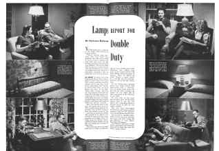 Better Homes & Gardens January 1943 Magazine Article: Lamps REPORT FOR Double Duty