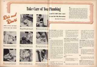 Better Homes & Gardens February 1943 Magazine Article: Take Care of Your Plumbing