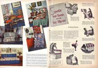 Better Homes & Gardens April 1943 Magazine Article: Sparkle Your Rooms WITH Gay Slip-ons