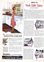 Better Homes & Gardens May 1943 Magazine Article: HOW TO Wash Table Linens