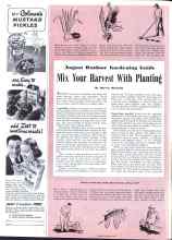 Better Homes & Gardens August 1943 Magazine Article: August Outdoor Gardening Guide Mix Your Harvest With Planting