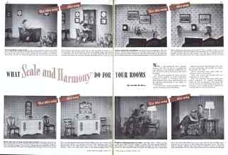 Better Homes & Gardens August 1943 Magazine Article: WHAT Scale and Harmony DO FOR YOUR ROOMS