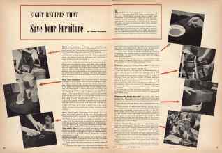 Better Homes & Gardens September 1943 Magazine Article: EIGHT RECIPES THAT Save Your Furniture
