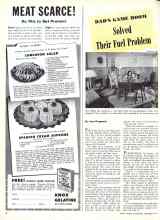 Better Homes & Gardens November 1943 Magazine Article: DAD'S GAME ROOM Solved Their Fuel Problem