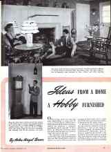 Better Homes & Gardens November 1943 Magazine Article: Ideas FROM A HOME A Hobby FURNISHED