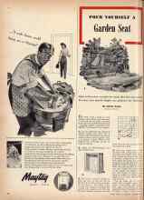 Better Homes & Gardens December 1943 Magazine Article: POUR YOURSELF A Garden Seat