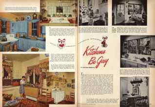 Better Homes & Gardens December 1943 Magazine Article: Kitchens Be Gay