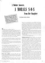 Better Homes & Gardens March 1944 Magazine Article: A Mother Answers A MORALS S-O-S