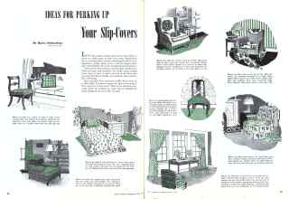 Better Homes & Gardens April 1944 Magazine Article: IDEAS FOR PERKING EP Your Slip-Covers