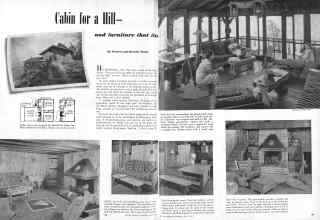 Better Homes & Gardens July 1944 Magazine Article: Cabin for a Hill and furniture that fits