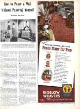 Better Homes & Gardens September 1944 Magazine Article: How to Paper a Wall Without Papering Yourself