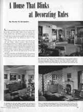 Better Homes & Gardens December 1944 Magazine Article: A House That Blinks at Decorating Rules