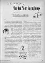 Better Homes & Gardens February 1945 Magazine Article: ln That Building Budget Plan for Your Furnishings