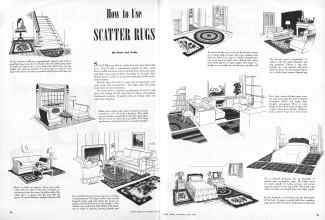 Better Homes & Gardens May 1945 Magazine Article: How to Use SCATTER RUGS